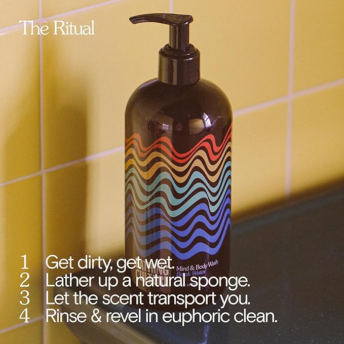 Bathing Culture, Organic Mind + Body Wash, Natural, Biodegradable, Vegan Personal Care, All Natural Organic Body Wash for Women and Men, Recycled Plastic Bottle, 16 oz, Break Water, Holiday Gift Idea