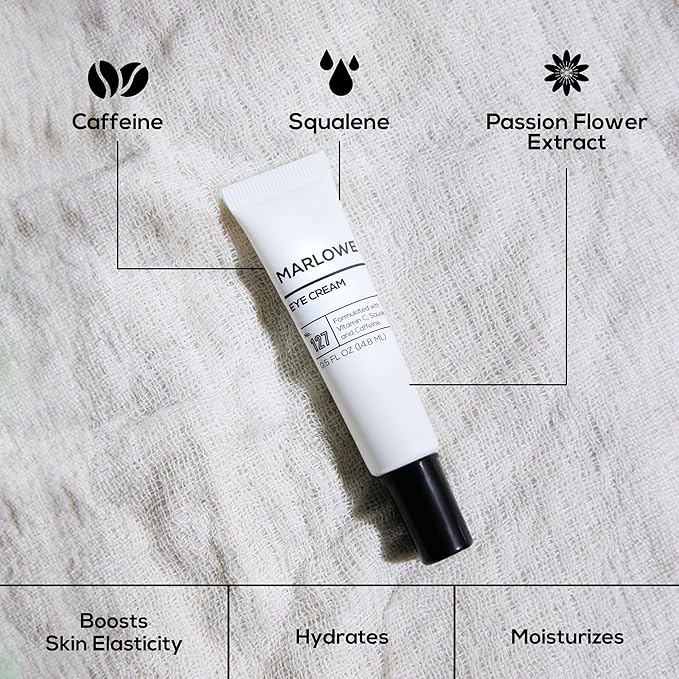 MARLOWE. No.127 Men’s Eye Cream, Vitamin C, Caffeine & Moisturizing Squalane for Puffiness, Wrinkles & Dark Circles, Holiday Grooming Gift or Stocking Stuffer, 0.5 fl oz