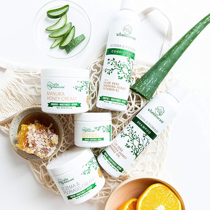 Manuka Honey Eczema and Psoriasis Body Wash – Organic, Natural Body Wash with Aloe Vera, Cehami, and Manuka Honey – Plant-Based, Sulfate-Free, Cruelty-Free Skincare