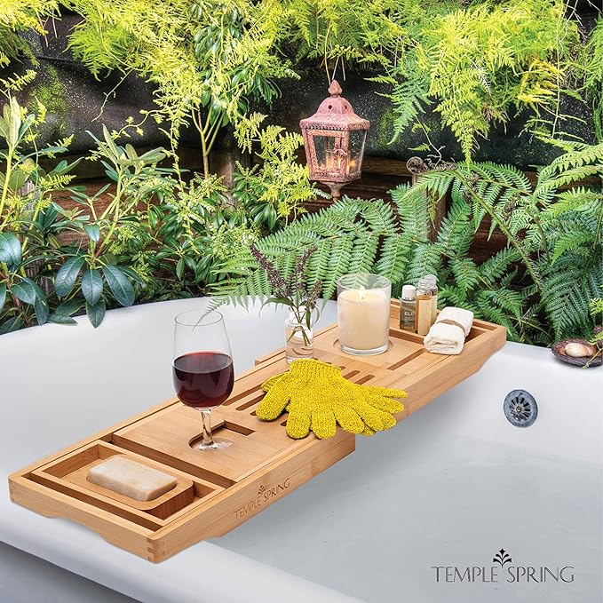 Temple Spring Exfoliating Glove, Rayon Bamboo Exfoliating Body Scrubber, Loofah Washcloth, Exfoliate Loofa Shower Scrubber, Body Exfoliator Scrub, Shower Loofah Bath Sponge –Mustard Yellow