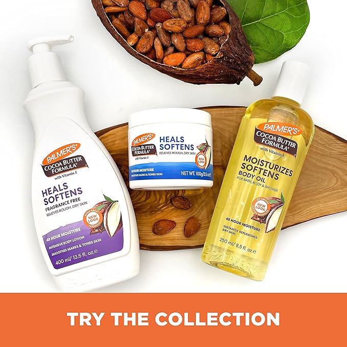 Palmer's Cocoa Butter Formula Daily Skin Therapy Fragrance Free Lotion for Dry Skin, Unscented Body Lotion, Pump Bottle, 13.5 Fl Oz (Pack of 3)