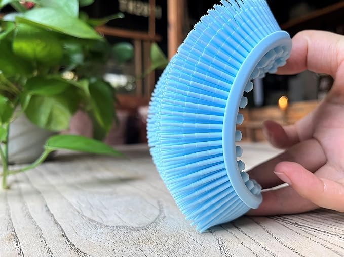 Premium Sensory Brushes for Kids or Autism,Soft Silicone Body Scrubber,2 in 1 Sensory Room Occupational Therapy,Silicone Loofah,Pets Shower Brush Bath Brush Shampoo Brush (3pcs(Big Oval))