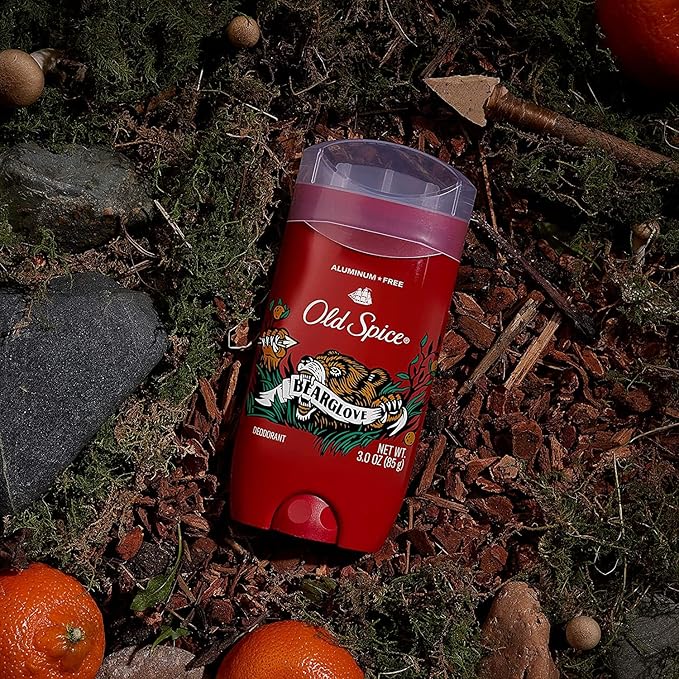 Old Spice Aluminum Free Deodorant for Men, 24/7 Odor Protection, 24/7 Freshness & Lasting Scent, Bearglove Scent, 3.0 oz with Travel Size Swagger Body Wash (Pack of 4)