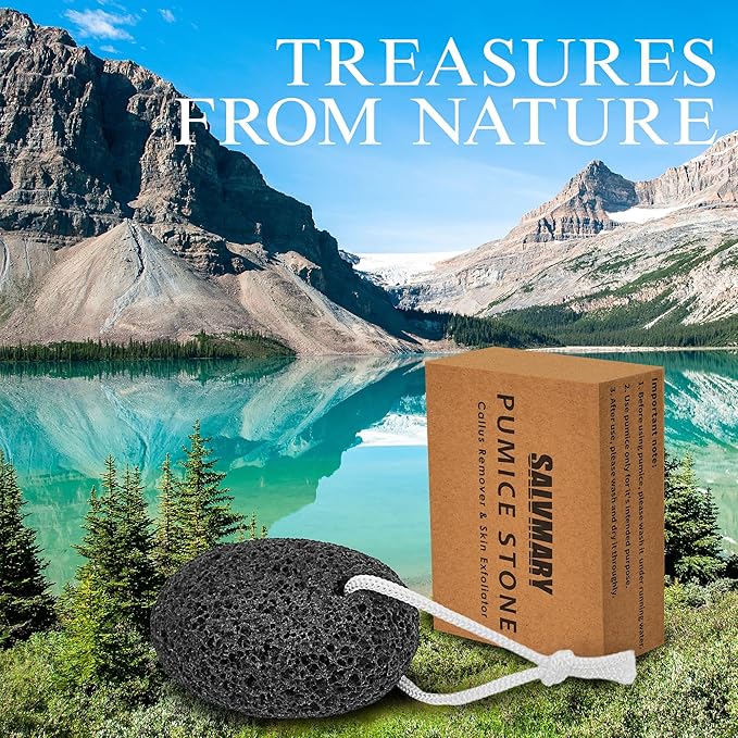 Natural Pumice Stone for Feet - Lava Foot Scrubber Dead Skin Corn Callus Remover Exfoliator Pedicure Tools for Feet Heels and Hands 2 Pack