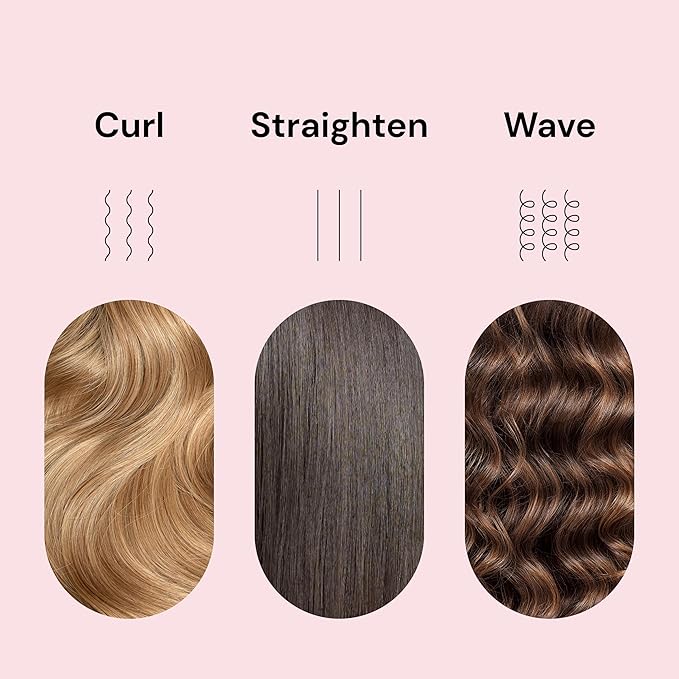 L'ANGE HAIR Le Duo Grande 360° Airflow Styler | 2-in-1 Curling Wand & Titanium Flat Iron Professional Hair Straightener and Curler with Cooling Air Vents to Lock in Style | Adjustable Temp (Black)