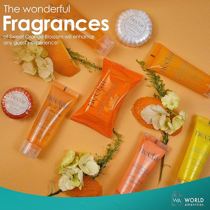 World Amenities Nectar Hand & Body Lotion | 50 Count, 1 oz | Sweet Orange Blossom, Mini Travel Size Toiletries (100% Recyclable Tube with Flip Top Cap) Hotel Amenities, Suitable for All Skin Types