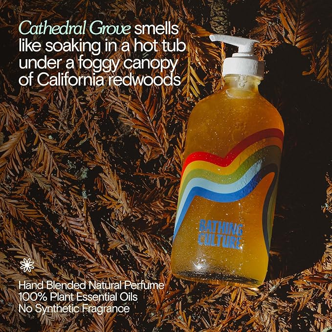 Bathing Culture, Organic Mind + Biodegradable Body Wash, Natural, Sustainable, Vegan Personal Care, All Natural Organic Body Wash for Women and Men, 16 fl oz, Cathedral Grove Scent, Holiday Gift Idea