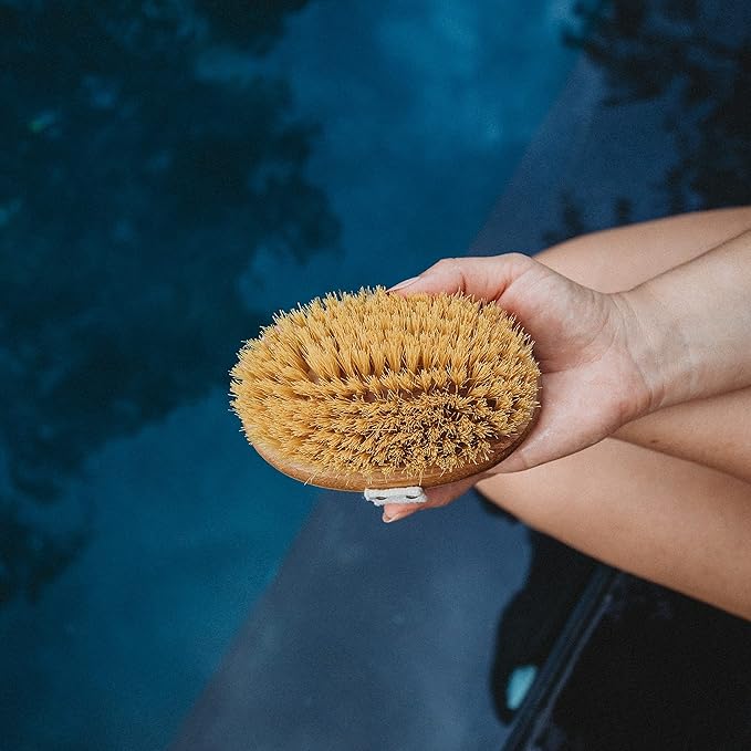 Luxury Bamboo Vegan Dry Brush, USA Brand, Dry Brush for Body with Agave/Plant Based Bristles (Firm/Extra Firm) with Stylish Bamboo Oval Handle, for Exfoliating Skin and Improving Circulation
