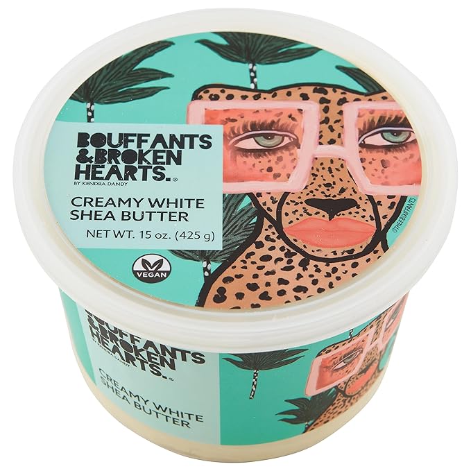 Ashanti Naturals Bouffants & Broken Hearts Creamy White Shea Butter Body Butter | Grade A, 100% Natural African Raw Shea Butter for Dry Skin, Face and Hair (15oz)