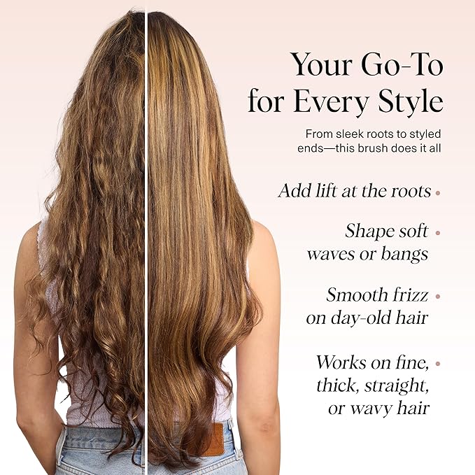 Kitsch Thermal Brush – Round Brush for Blowout Look – 1.5”/38 mm Ceramic Barrel Hair Brush & Hair Styling Tool for Volume & Shine for All Hair Types – Frizz-Reducing Ceramic Tourmaline, Quick Heat-Up