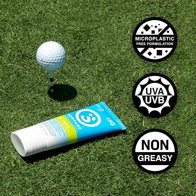 Surface Sunscreen Lotion SPF 50 for Face and Body, Natural Formula, Lightweight and Reef Friendly, Broad Spectrum UVA UVB Protection, Water Resistant Sun Care for Outdoor Use, Fragrance Free, 6oz