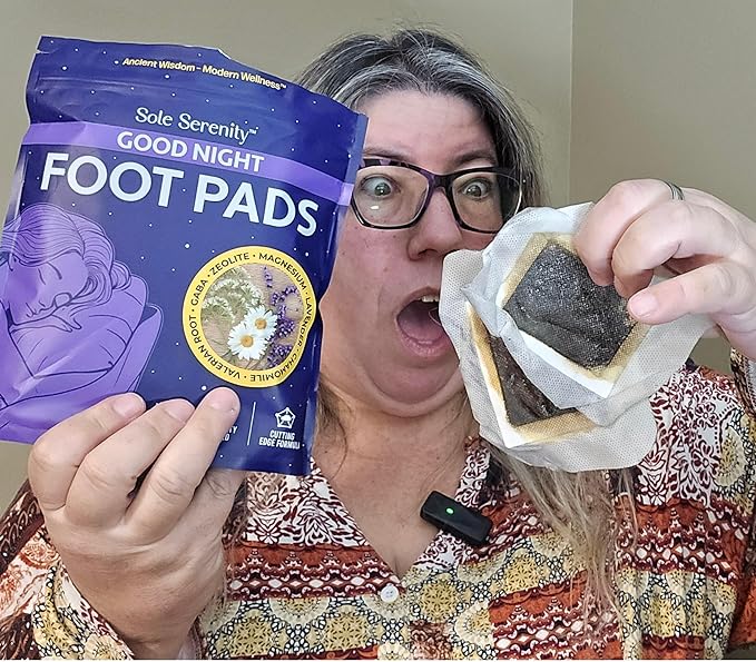 Sole Serenity Good Night Foot Pads with Zeolite Mineral, Magnesium Glycinate, Ashwagandha, Valerian Root and Chamomile for Sleep and Foot Care(2 Pack)
