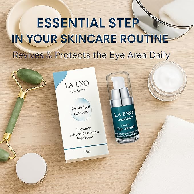 Exosome Eye Serum – Advanced Anti-Aging Eye Treatment for Puffiness, Dark Circles & Fine Lines – Brightening, Smoothing & Hydrating Undereye Skin Care for a Youthful Look – 15ml