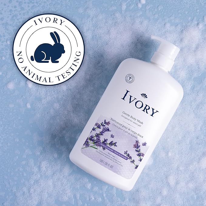 Ivory Body Wash, Designed for the Whole Family, Gentle Formula, Free of Dyes Heavy Perfumes Parabens Phthalates & Silicones, Lavender Scent, 35 oz