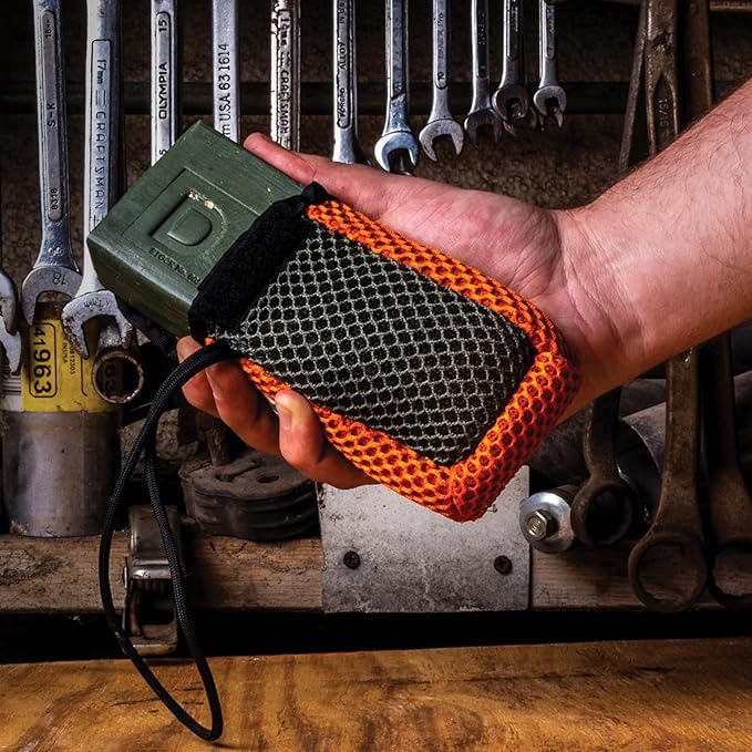 Duke Cannon Tactical Scrubber & Midnight Swim Soap Bundle - Refreshing Aquatic Scent, Coarse & Soft Mesh, 550-Mil-Spec Paracord, Military-Grade Soap Pouch