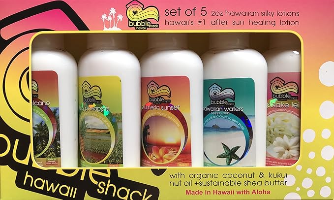Bubble Shack Hawaii Organic Kukui Shea Lotion 5 Pk