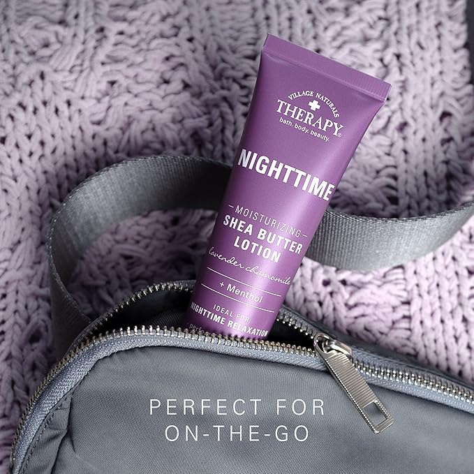 Village Naturals Therapy Nighttime Moisturizing Shea Butter Lotion Lavender Chamomile Daily Relaxation 6-Pack