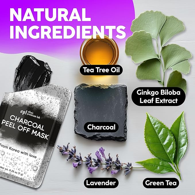 Korean Blackhead Remover Peel Off Mask – Activated Charcoal Face Mask for Women & Men – Black Head Remover for Face & Nose, Pore Cleaner, Facial Masks Skincare Alternative to Nose Strips & Mud