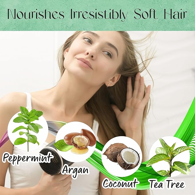 Peppermint Oil Shampoo and Conditioner Set for Hair Growth and Thickening - For Thinning Hair and Hair Loss Treatments for Women & Men, Sulfate Free, 20.2 FL Oz Each