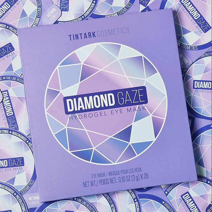 DIAMOND GAZE Firming Hydrogel Eye Patches 28 Pairs, 5-Min Retinol & Niacinamide Eye Masks to Smooth and Brighten, Reduce Fine Lines & Dark Circles, Relaxing Gifts for Her Holiday Set
