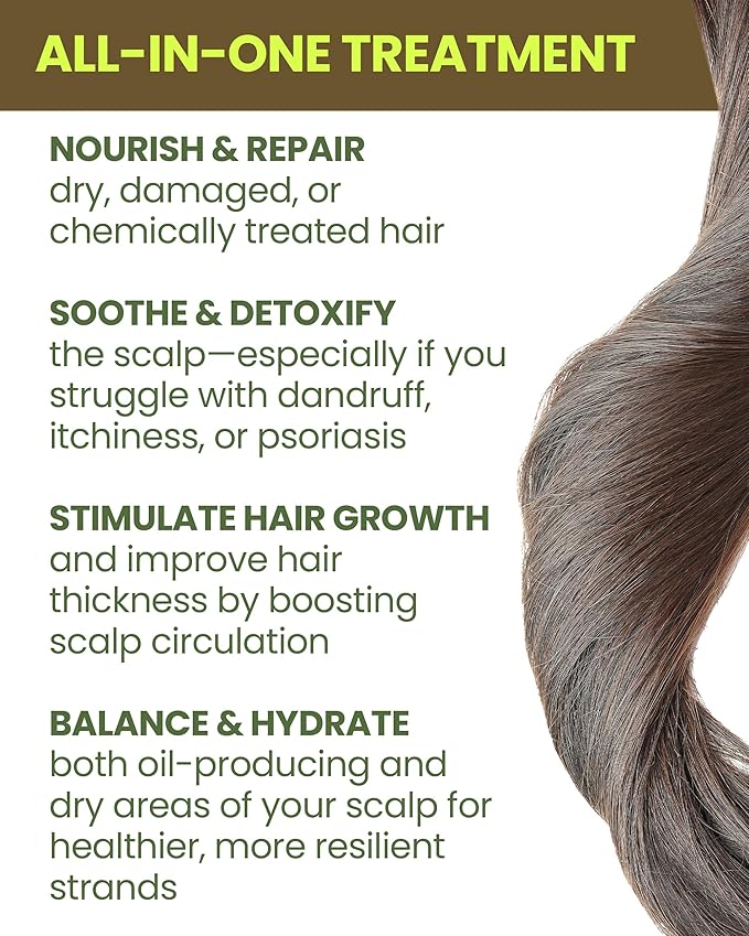 Healthy Hair Oil & Scalp Oil – Hair Oils for Hair Growth with Organic Coconut Oil, Peppermint, Tea Tree, Jojoba, Rosemary for Hair Growth & Lavender Oil – 4 oz