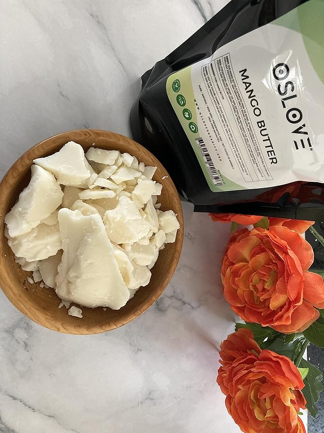 Mango Butter 1 LB Pure, Natural, Hand -packed, Fresh & Fluffy in DIY mixes | Obtained from Mango seeds | Use for DIY leave in conditioner, Salves, Body Butter, Lotions & Soaps