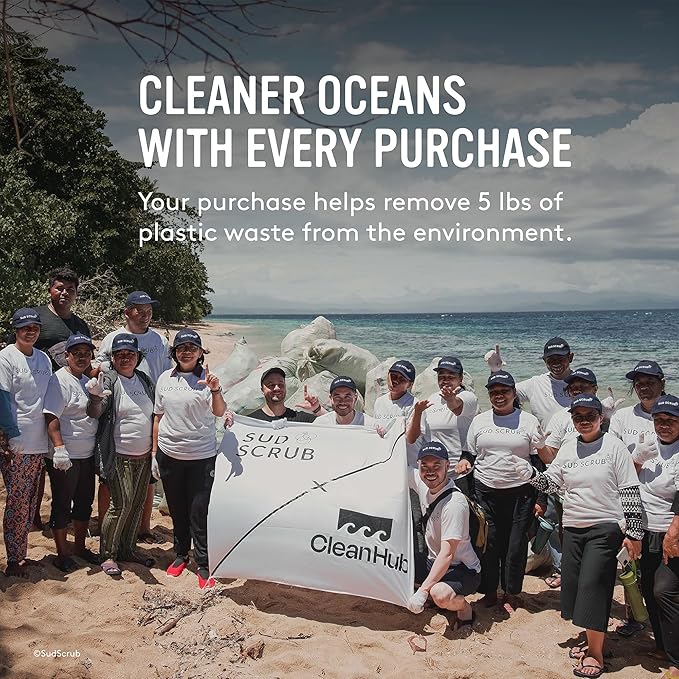 Sud Scrub® Antimicrobial Silicone Body Scrubber, Exfoliating Body Scrubber for Sensitive Skin, Eco Friendly Shower Scrubber for Body, Silicone Body Brush for Showering, Purple