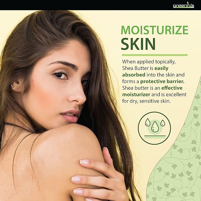 GreenIVe Shea Butter Raw 100% Pure Unrefined Ivory Shea Butter Grade A West African Karite Nut Butter for DIY Butters Lotions Creams Soaps Balms Lip Care Hair Body Moisturizer Massage Butter Jar 8oz