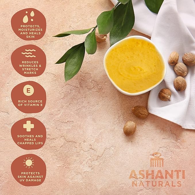 Ashanti Naturals Yellow Raw Shea Butter | Unrefined African Shea Butter | Creamy Moisturizer for Easy Application - 15 oz