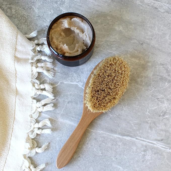 Premium Dry Brush for Lymphatic Drainage, Cellulite Reduction & Exfoliating Body Brush - Natural Bristles & FSC-Certified Beechwood - Eco-Friendly, Zero Waste Spa-Quality Self-Care Gift