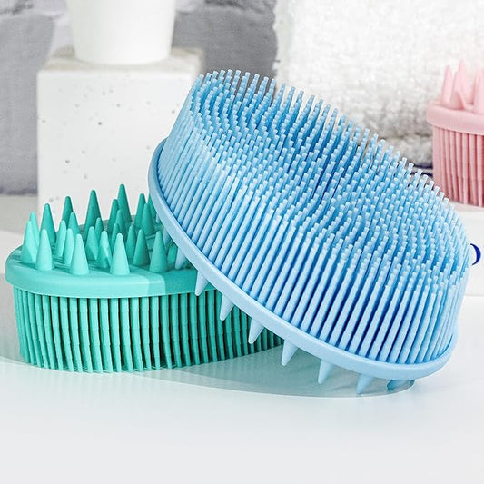 Premium Sensory Brush for Kids or Autism,Soft Silicone Body Scrubber,2 in 1 Sensory Room Occupational Therapy Sensory Brushes,Silicone Loofah,Pets Shower Brush Bath Brush Shampoo Brush(Spikes-Teal)