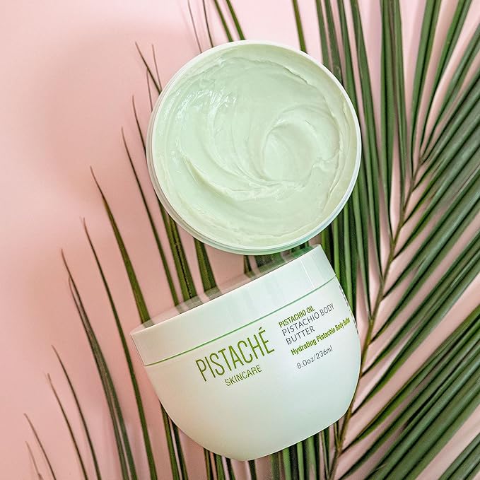 Pistaché Skincare Pistachio Oil Whipped Body Butter Cream | Rich Moisturizer for Dry Skin with Vitamin E & Antioxidant Protection | The Boyfriend Body Butter, 8 oz